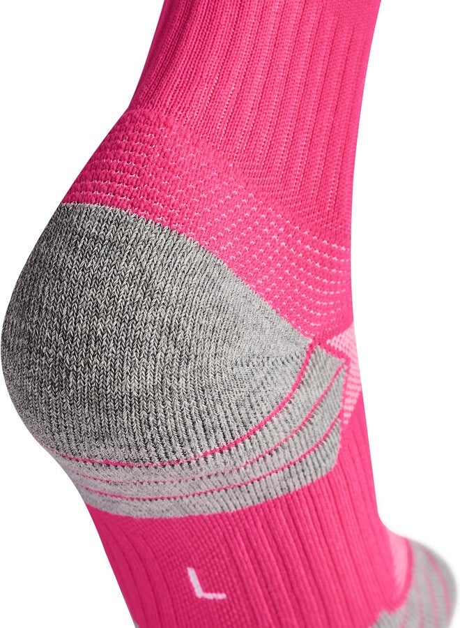 CWVLC Soccer Socks for Kids Youth Adult, Cotton Football Softball Baseball Socks, Medium, Pink-3 Pairs - Image 5
